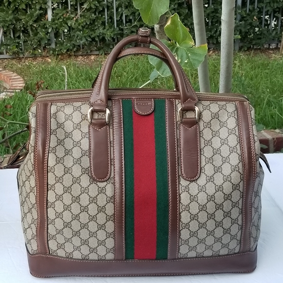 Fabulous Vintage Gucci Supreme Overnight Weekender Travel Train case Boston bag - Picture 6 of 16